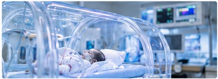 Neonatal incubator in a clinical care setting